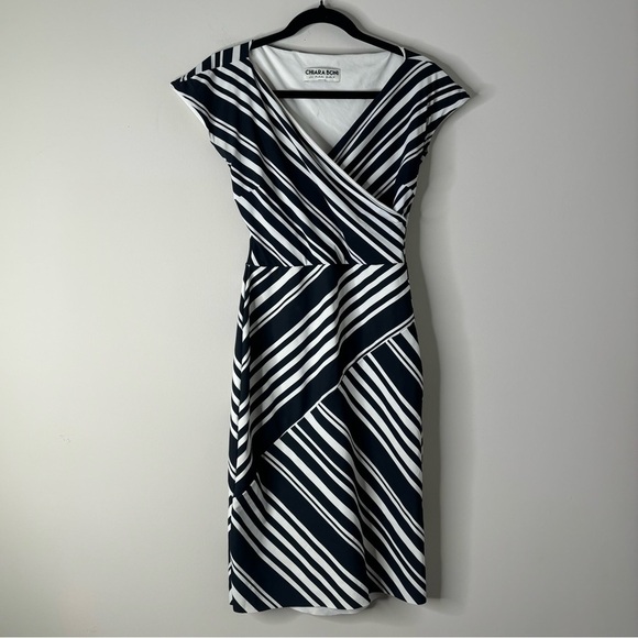 Chiara Boni Dresses & Skirts - Chiara Boni La Petite Robe Black White Striped Cocktail Dress